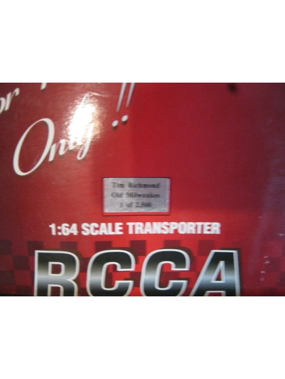 1994 RACING COLLECTIBLE scale1:64 TIM RICHMOND OLD MILWAUKEE BEER TRANSPORTER
